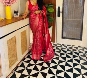 Elegant Pink Kanjeevaram Silk Saree