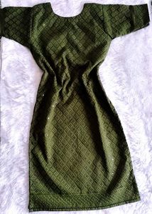 🆕 Embroidery Olive Green Kurta😍
