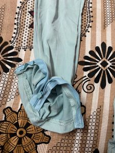 Light Blue Fitted Leggings