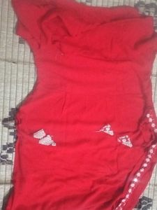 Red Embroidered Nayra Curt Kurti Top
