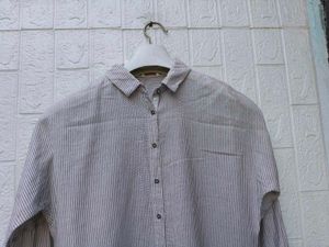 New with tag Korean Striped Casual Button-Up Shirt