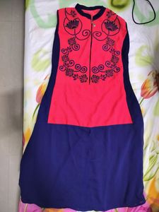Chiffon Fancy Party Wear Red Colour Kurti