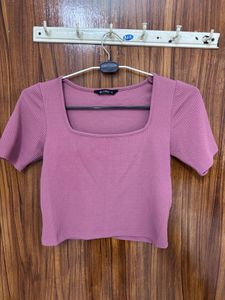Ribbed Square Neck Crop Top