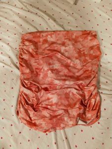 Printed Ruched Mini Skirt