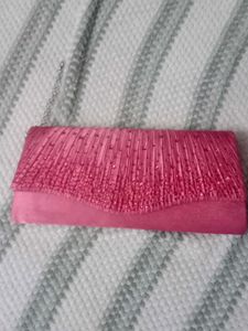Pink Beaded Clutch