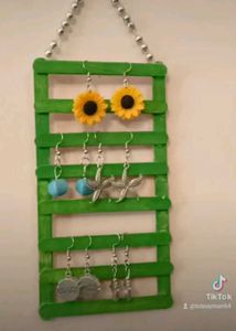 Handmade Popsicle Stick Earring Holder