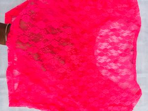 Shein Neon Pink Lace Crop Top