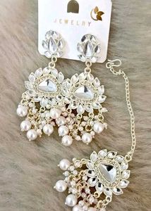 Elegant Pearl &amp; Crystal Jewelry Set