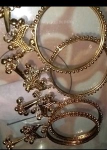 Combo Charming Gold Tone Jhumka Bangles
