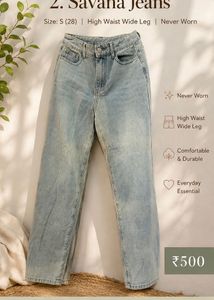 Light Wash High Waist Wide Leg Jeans