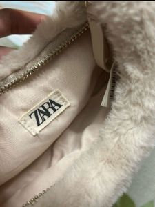 Cream Fuzzy Hobo Bag