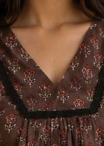 ⊹♡ Brown Printed Kurti 🤎🌿