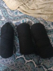 Black Yarn Bundle 300g for crochet