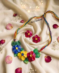 Handmade Flower Necklace & Earrings Set