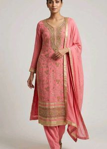 pink embroidered suit set