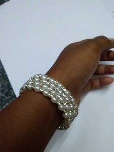 Elegant Faux Pearl &amp; Rhinestone Bracelet