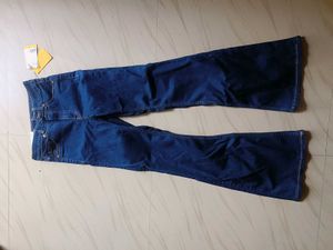 Flared Blue Denim Jeans