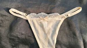 Sheer Lace Trim Thong Briefs