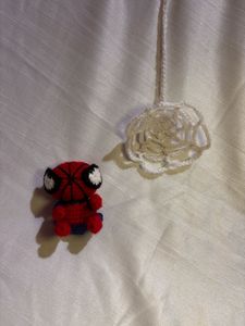 Handmade Spider-Man hanging