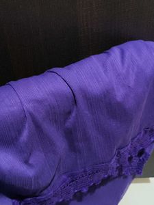 (New) Vibrant Purple duppata with Lace Trim