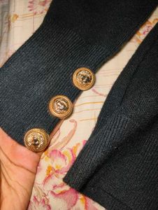 Black Knit Sweater with Button✨