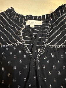 Chic Black Printed Long Sleeve Blouse