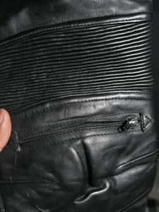Black Leather Biker Pants
