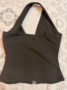 Beegle Stylish Black Halter Neck Top