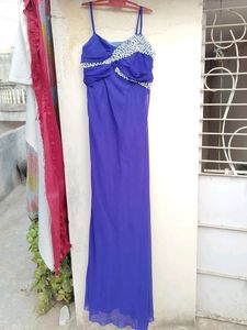 Blue Beaded Formal Dress
