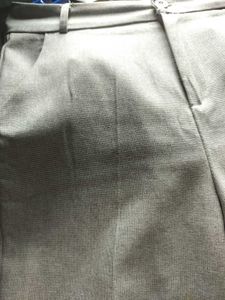 Gray Straight Leg Trousers