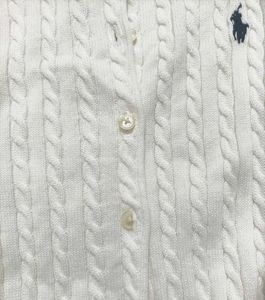 Ralph Lauren Polo White Cable Knit Cardigan