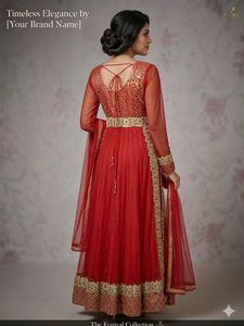 Elegant Red Embroidered Anarkali Gown