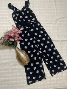 Chic Black Floral Jumpsuit