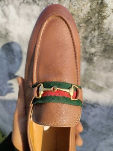 Gucci Brown Leather Loafers(6,7,8 Size)