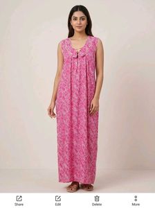 Pink Floral Print Nightgown