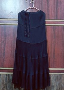 Tiered Black Ethnic Skirt