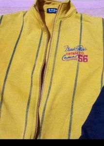 Vintage Yellow Striped Zip-Up Sweatshirt