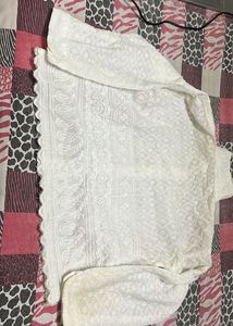 Elegant White Chikankari Top