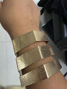 Geometric Gold Tone Stackable Bangles