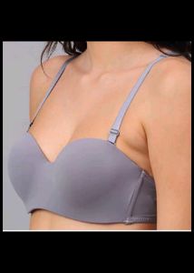 seamless Padded Grey Bra