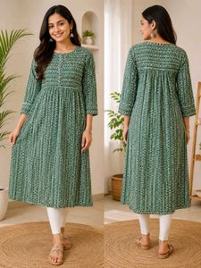 Stylish Green Printed Kurta