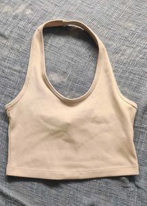 Ribbed Halter Neck Crop Top