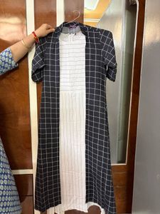Checkered Dress with Shrug