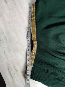 Elegant Green Pleated Ethnic Skirt with top