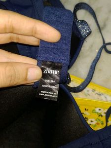 Navy Blue Bra &amp; Floral Panty Set+ Free 2bra pant