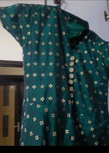 Beautiful Teal Kurta with Gold Print