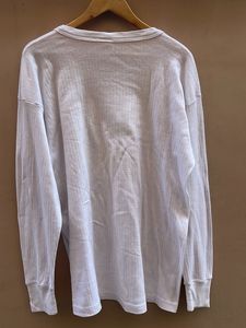Classic White Ribbed Long Sleeve Top