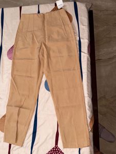 Urbanic Beige Panelled Formal Trousers 🤎