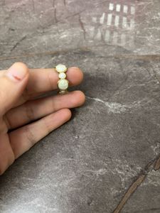 Anti tarnish Unique Gold Ring with Clear Stone