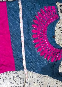 Free Delivery Elegant Kurta with Pink Embelli